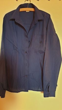 Bluse langarm, Dunkelblau 44, Polyester/Baumwolle