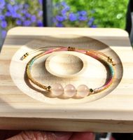 Bracelet fait main en Quartz rose 8mm