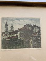 Titel : Original Radierung Adolf Ullmann - St. Gallen Kloste