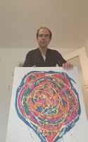 Peinture abstraite Heart, multicolor, 50x70 cm, nouvelle