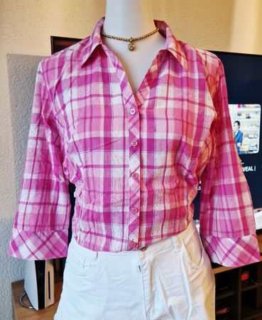 Bonita Shirt - pink check, size 40