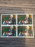 Jean Piaget Briefmarke, Helvetia 180, Viererblock, Top!