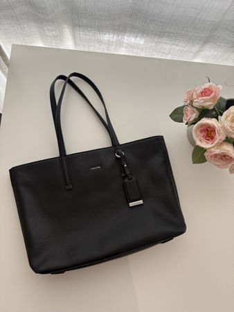 Calvin Klein Shopper Tasche schwarz Leder