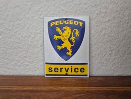 Emailschild Peugeot Service Werkstatt Garage Emaille Schild