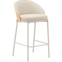 Kave Home Barhocker Eamy Kunstleder beige Eschenfurnier