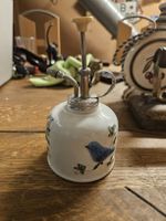 Vintage Blumenspritzflasche mit Vogelmotiv, Keramik (S1)