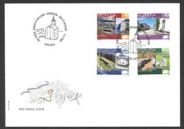FDC Pro Patria Serie 2008; B300-B303; ET 8.5.2008