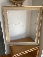 Bilderrahmen Rahmen für Gemälde Holz Gold und Leinenstoff
