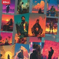 Ästhetisches Urban Sticker Pack Black Art Sunset Vibe