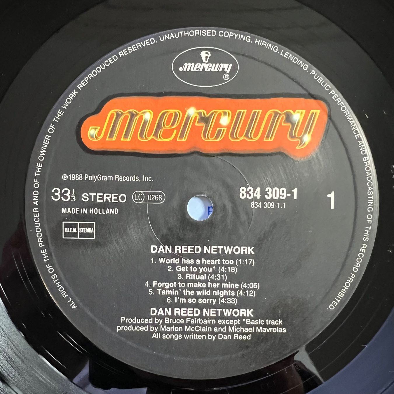 Vinyles: Dan Reed Network - Same / 1. NL-Press. 1988 - Very nice Copy – D'occasion à Gais par soundcave57 3