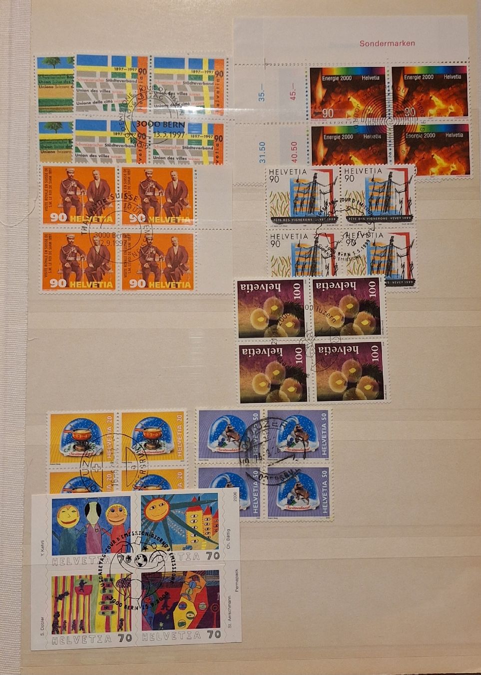 Tous les timbres: 4er Blocks Sammlung 1982 - 2000  – D'occasion à Balgach par SIMEON27 8