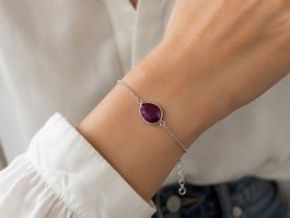 Armband Silber mit Rubin neuwertig Sterling Silber 925
