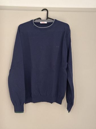 Sun68 men's blue cotton sweater, size L