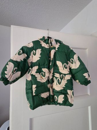 M. Rodini Winterjacke Schwanenmuster grün gebraucht, 92/98