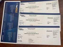 1-3 tickets Baloisse Session James Arthur & Nicotine Dolls