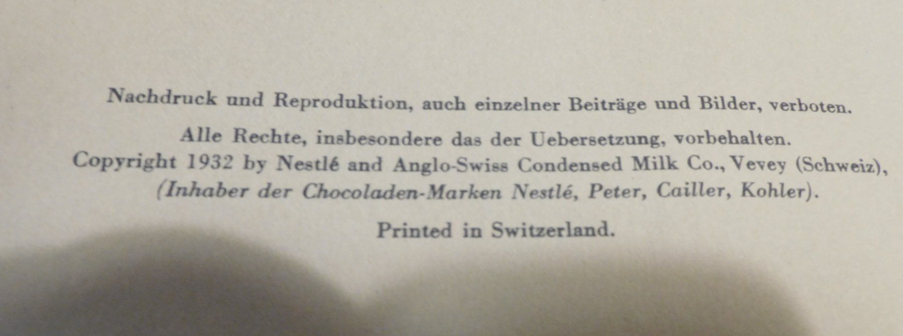 Libri: Sammelbuch Chocolade Nestle Peter Cailler Kohler 1932  kompl – Usato da Sursee venduto da 76 1