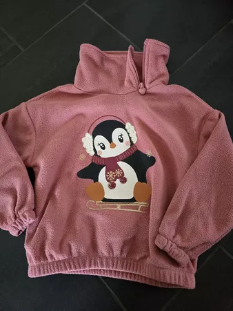 Fleece Pullover Pinguin Grösse 110-116 