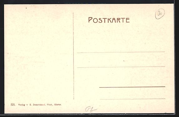 Cartoline postali: Glarus, Gesamtansicht mit Glärnisch aus – Usato da Berlin venduto da bartko-reher 1