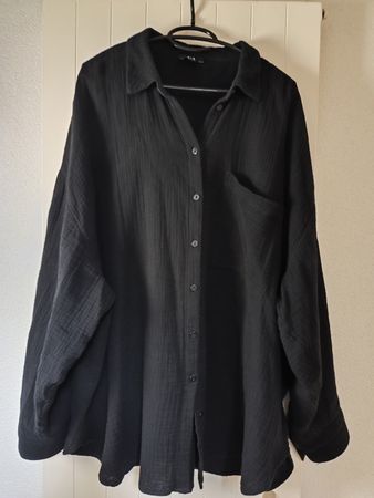 Musselin C&A Bluse schwarz, Gr. 48, Oversize, Top Zustand!