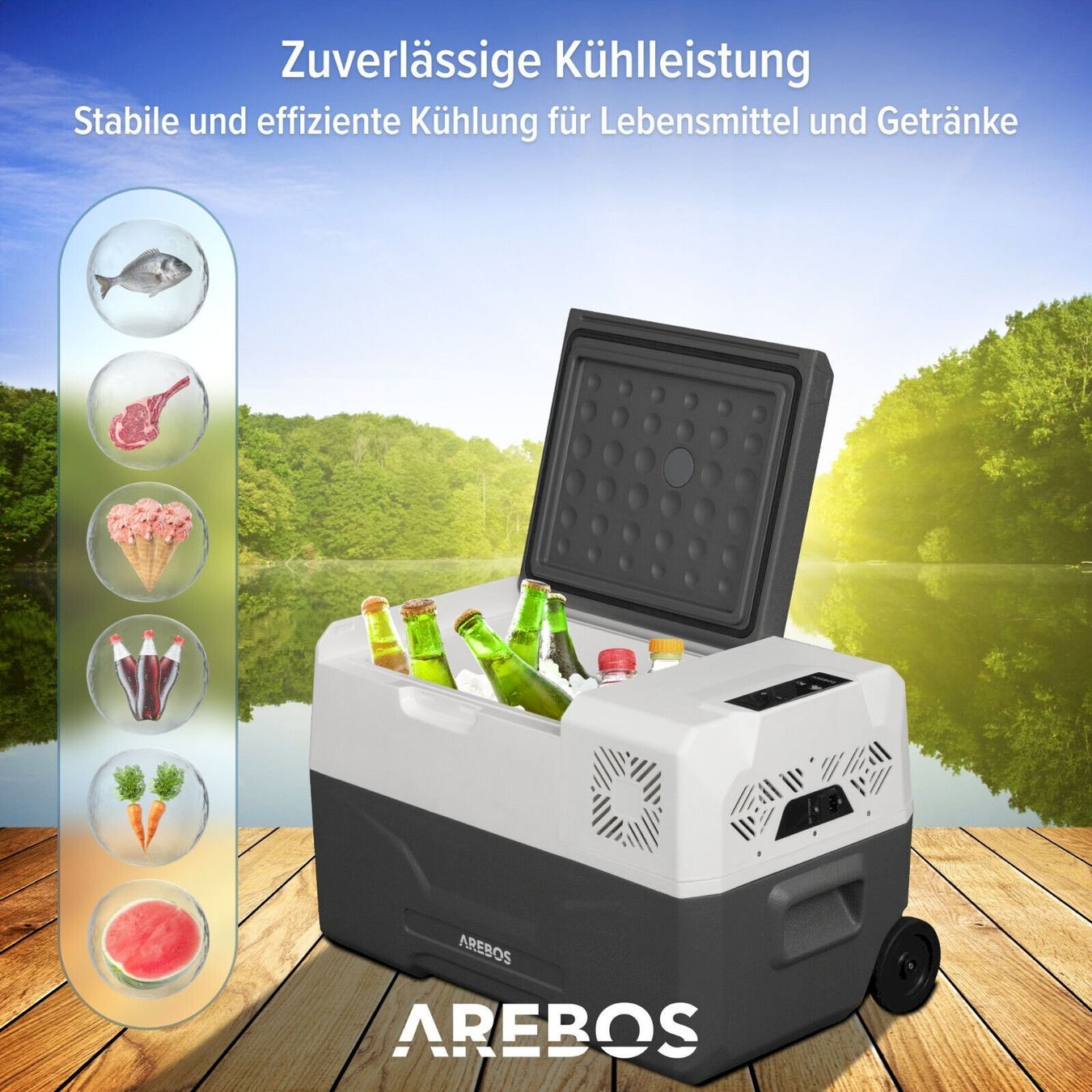 Réfrigérateurs et refroidissement: AREBOS Kompressor Kühlbox mit Rollen 27L – Neuf avec emballage d'origine à Bottighofen par zaap 1