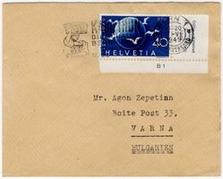 40 Rp. UPU auf Kleinbrief von BERN nach VARNA (Bulgarien)