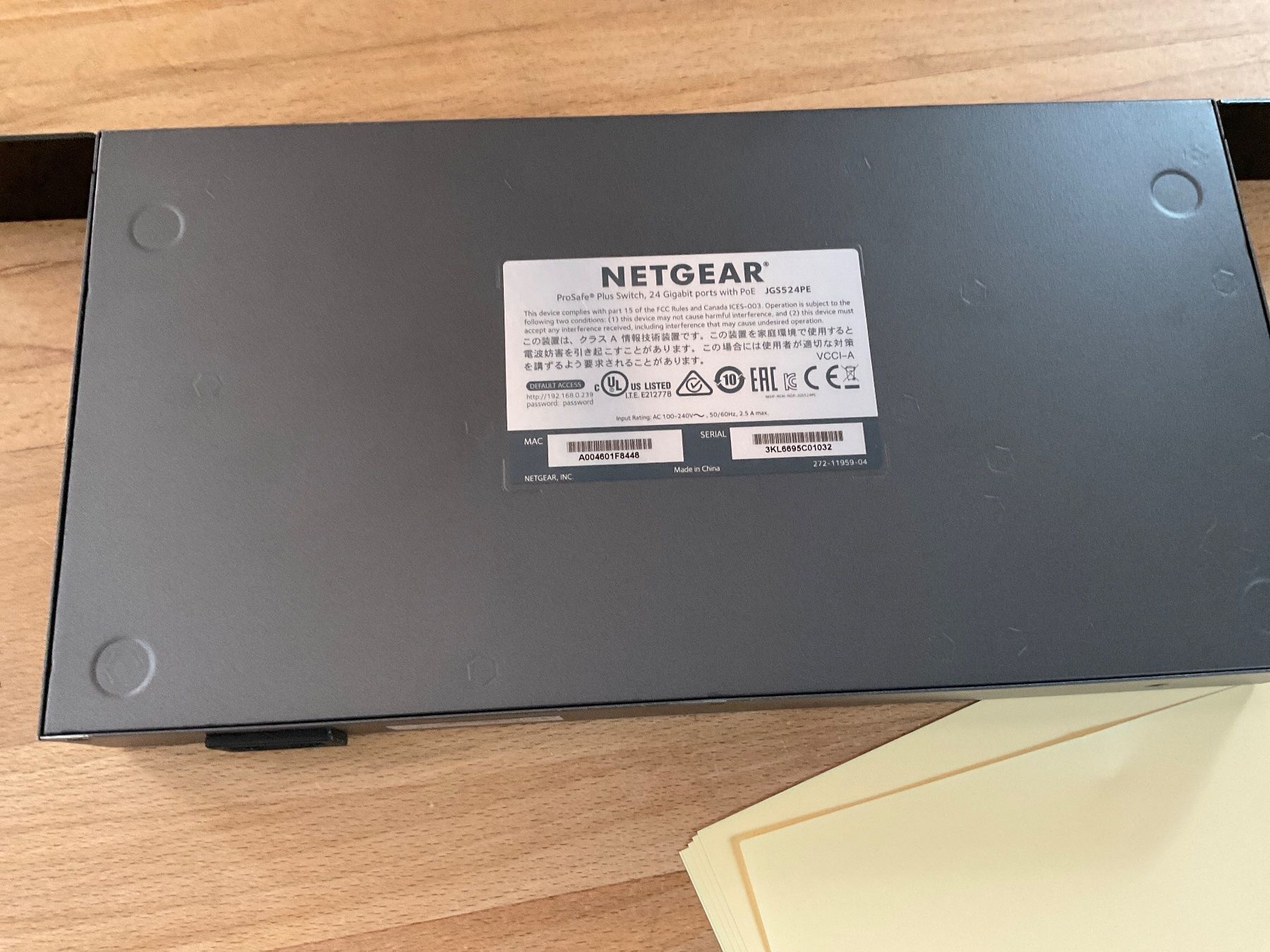 Netgear Hubs & Switches: NETGEAR ProSafe JGS524PE Plus Switch  with PoE – Gebraucht aus niederlenz von  2