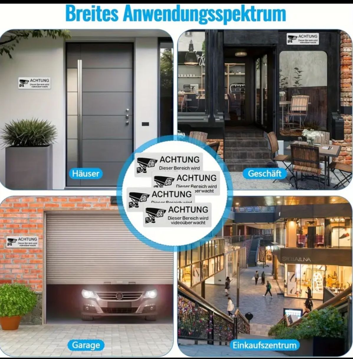 Aufkleber: Selbstklebende Aluminium Videoüberwachung Warnschilder – Neu und originalverpackt aus Winterthur von Pcline1 3
