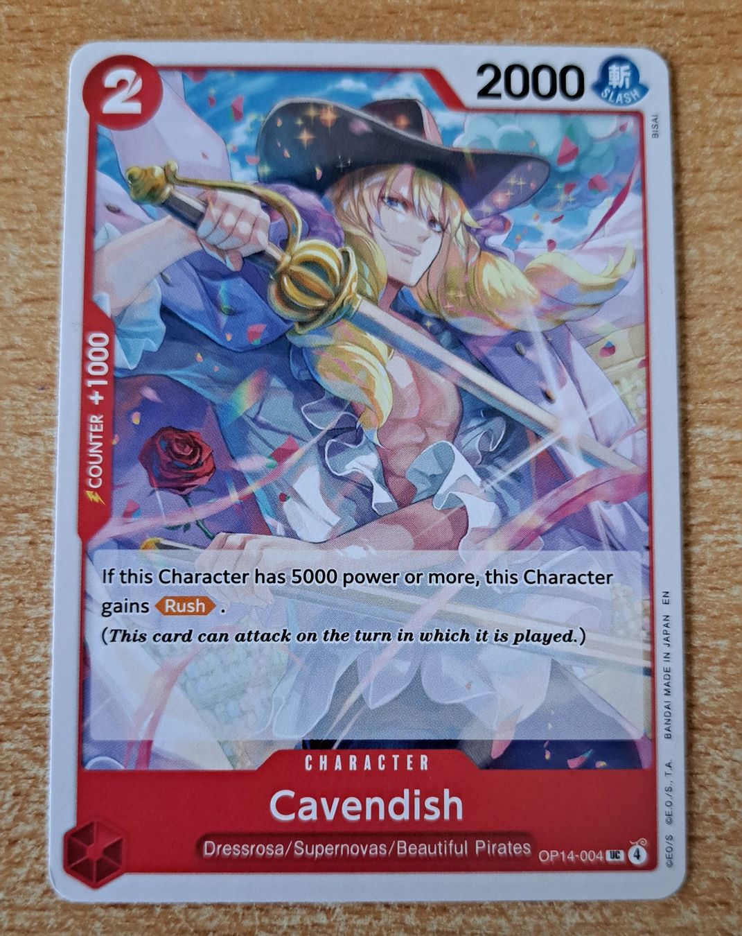 Bandai Carte collezionabili: One Piece Cavendish OP14-004 UC – Nuovo (secondo la descrizione) da Cernier venduto da Poussetofiol