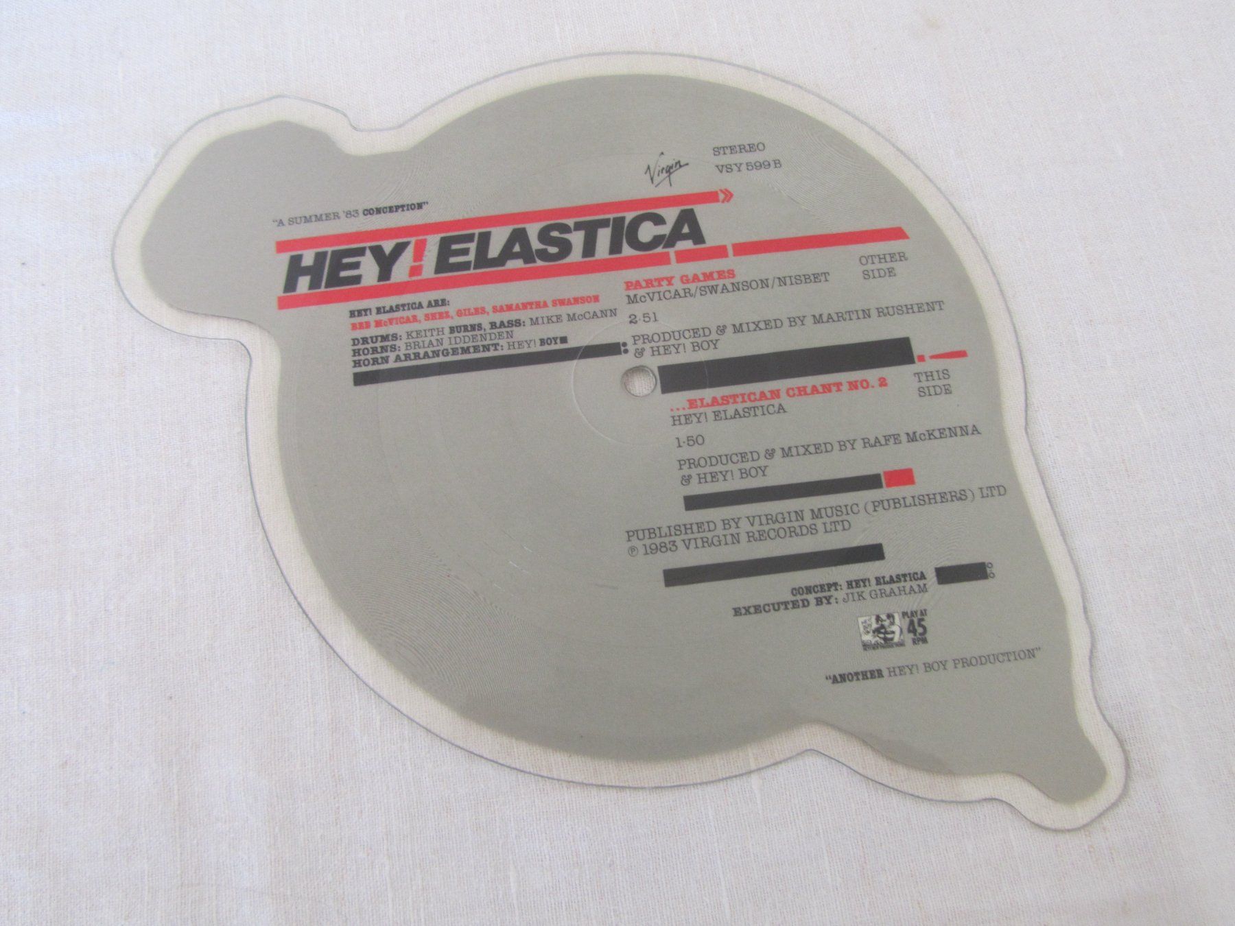 Schallplatten: Hey Elastica:  Party Games  / Picture, Shape Disc – Gebraucht aus Seengen von mikelele 1