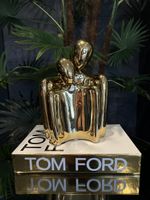 Goldene Paar-Skulptur 2-teilig – Abstract Embrace