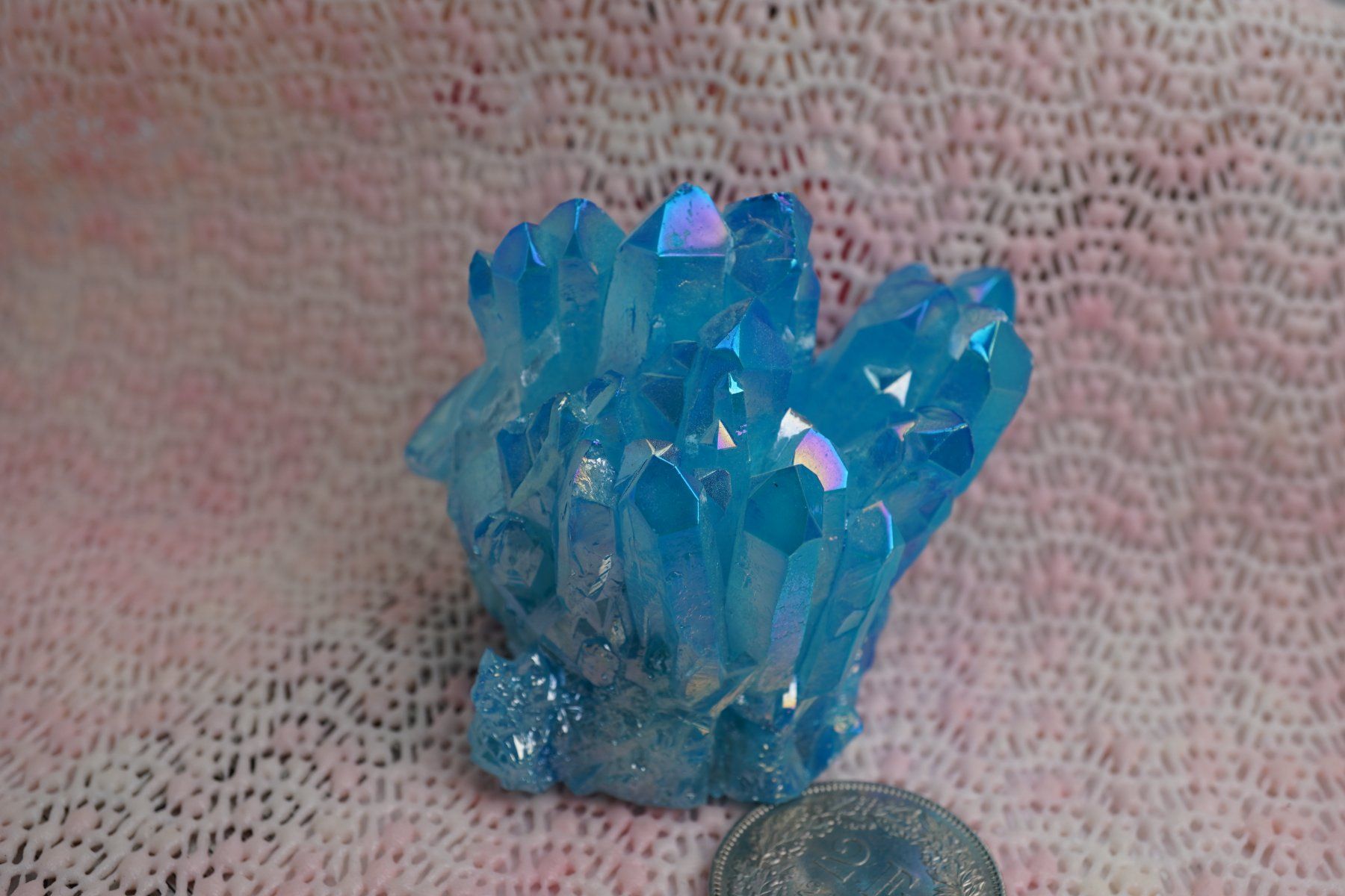 Minerali & Pietre curative: Kristall  Blau Eingefärbt  Irisierend    6cm auf  5cm – Nuovo e nell'imballaggio originale da Eschenbach venduto da Fengg 3