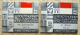 2 SCHÜTZENMEDAILLEN SOLOTHURNER KANT. SCHÜTZENEREIN