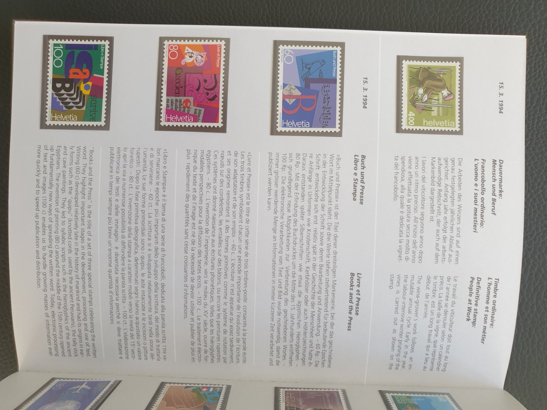 Alle Briefmarken: Jahresbuch CH Briefmarken 1994 postfrisch Top – Neu (gemäss Beschreibung) aus Frauenfeld von Kasico 2