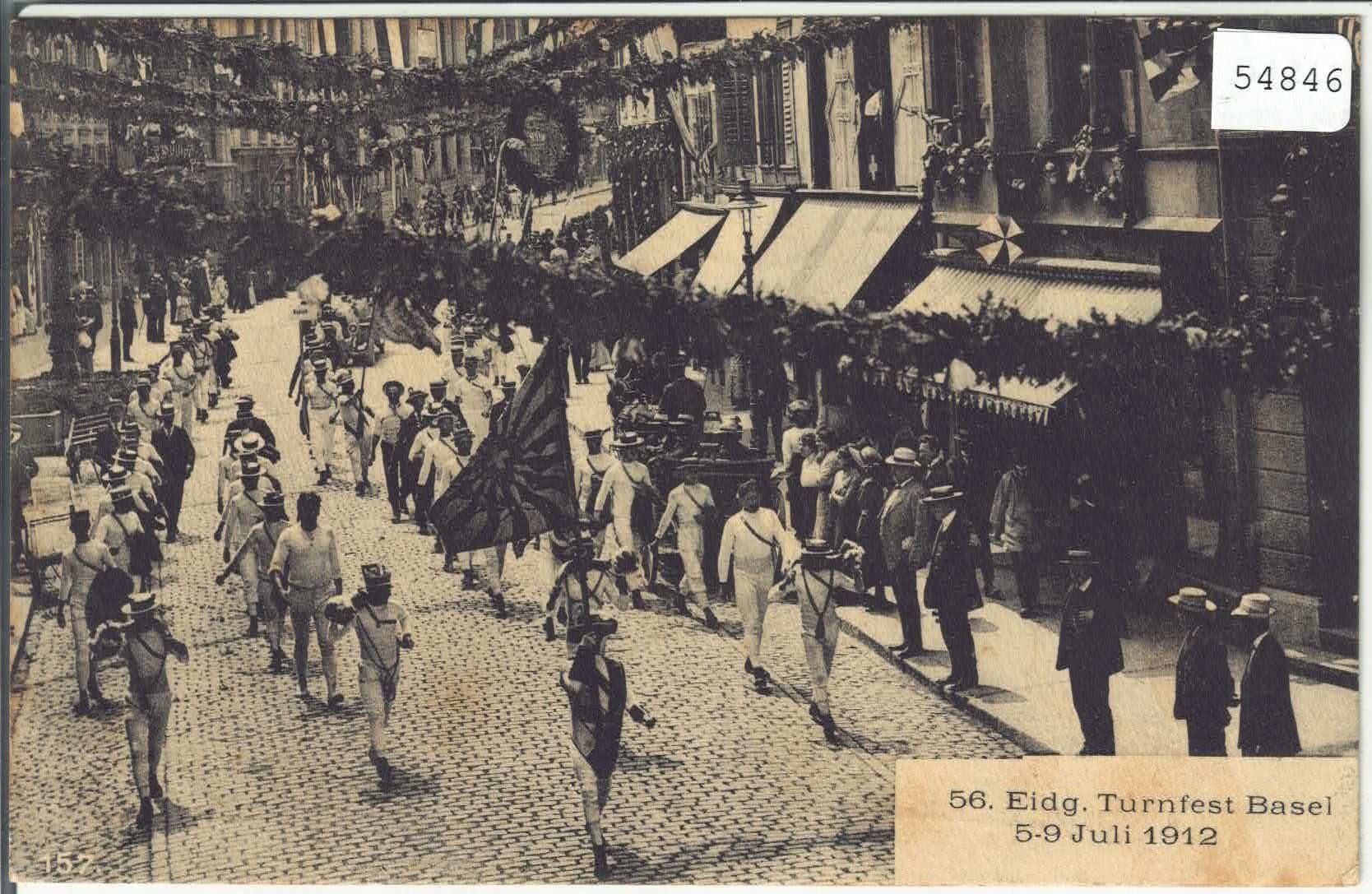 Cartoline postali: 56. Eidg. Turnfest Basel - Juli 1912 – Usato da Ettingen venduto da Kartenplanet