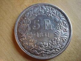 5 Franken 1851  VZ-UNZ