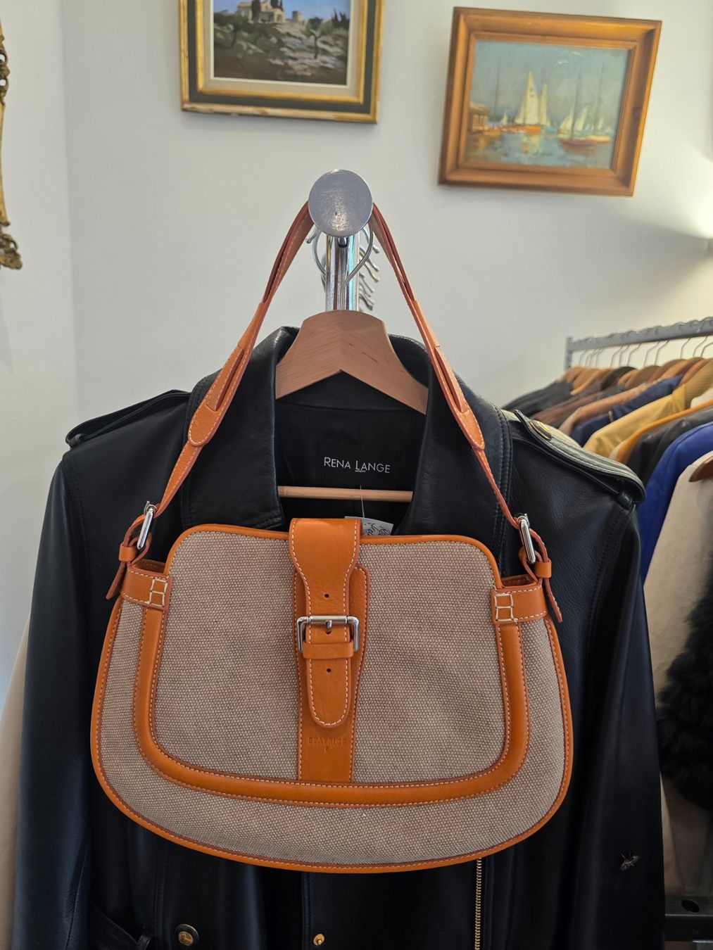 Borse da donna: Beatrice B. Leinen-Leder Tasche – Usato da Zürich venduto da ANU-AnimalsNeedUs