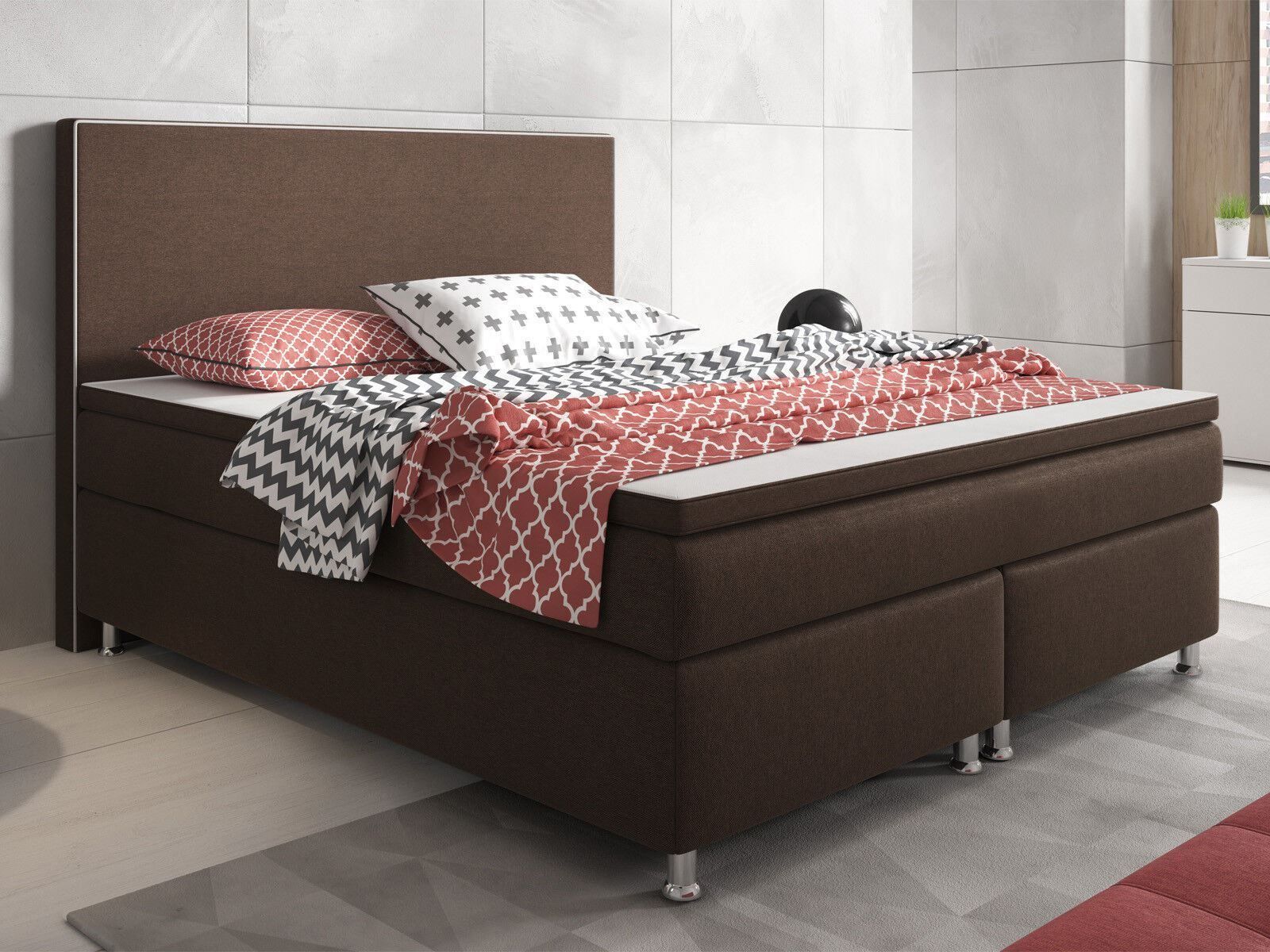 Letti: Boxspringbett 180x200 Braun KING SIZE Box Springbett – Nuovo e nell'imballaggio originale da Wallenwil venduto da toesstal-vertrieb