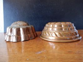 2 kl. Backformen alt, Kupfer, Gugelhopf