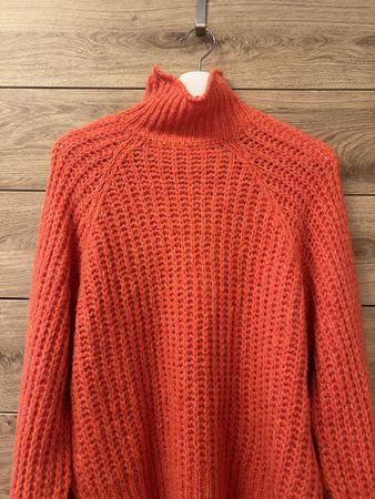 Orange Strickpullover mit Rollkragen, Grösse L, neuwertig