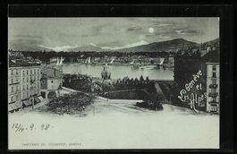AK Genève, Panorama et les Alpes