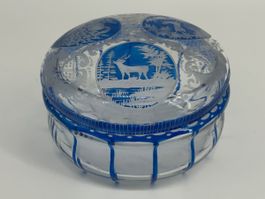 Dose Böhmisches Ueberfang Glas geschliffen