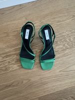 REISS Satin-Sandaletten Grün, Riemchen, Gr. 38, neuwertig
