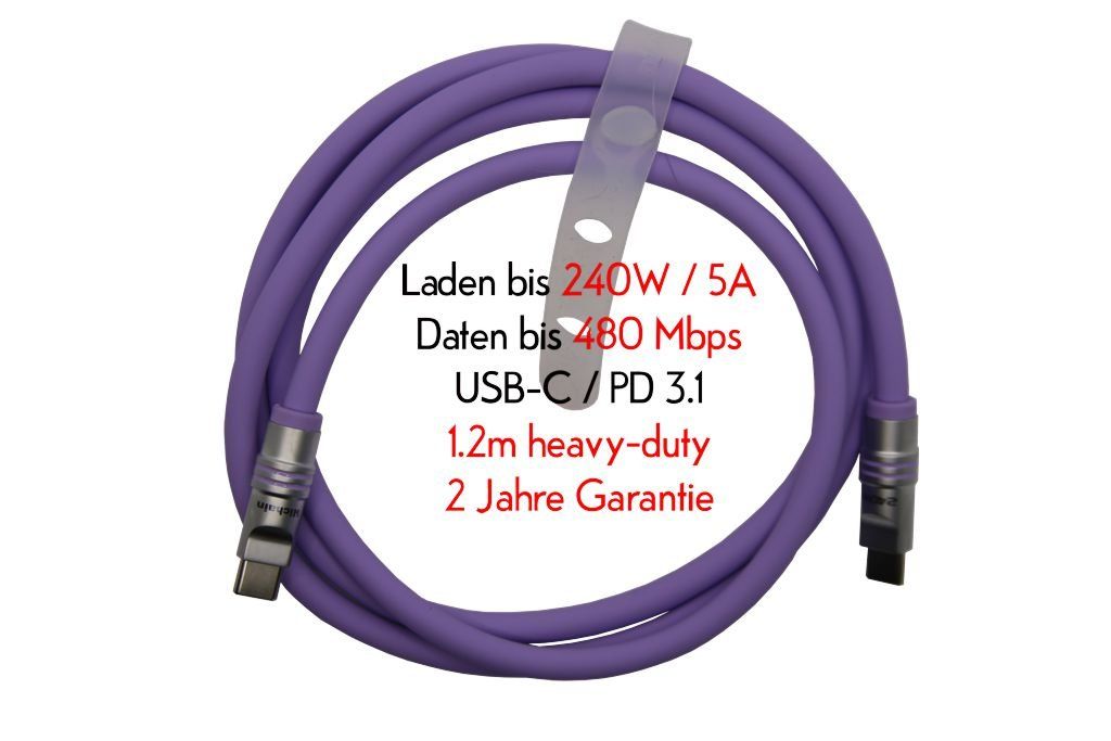 Cavi: USB-C Schnelladekabel + Datenfunktion 1,2m, Silikon, Neuware – Nuovo e nell'imballaggio originale da Gampelen venduto da schlosz_alexander