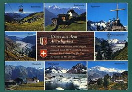 Gruss aus dem Aletschgebiet, Mehrbilderkarte, 1980, gelaufen