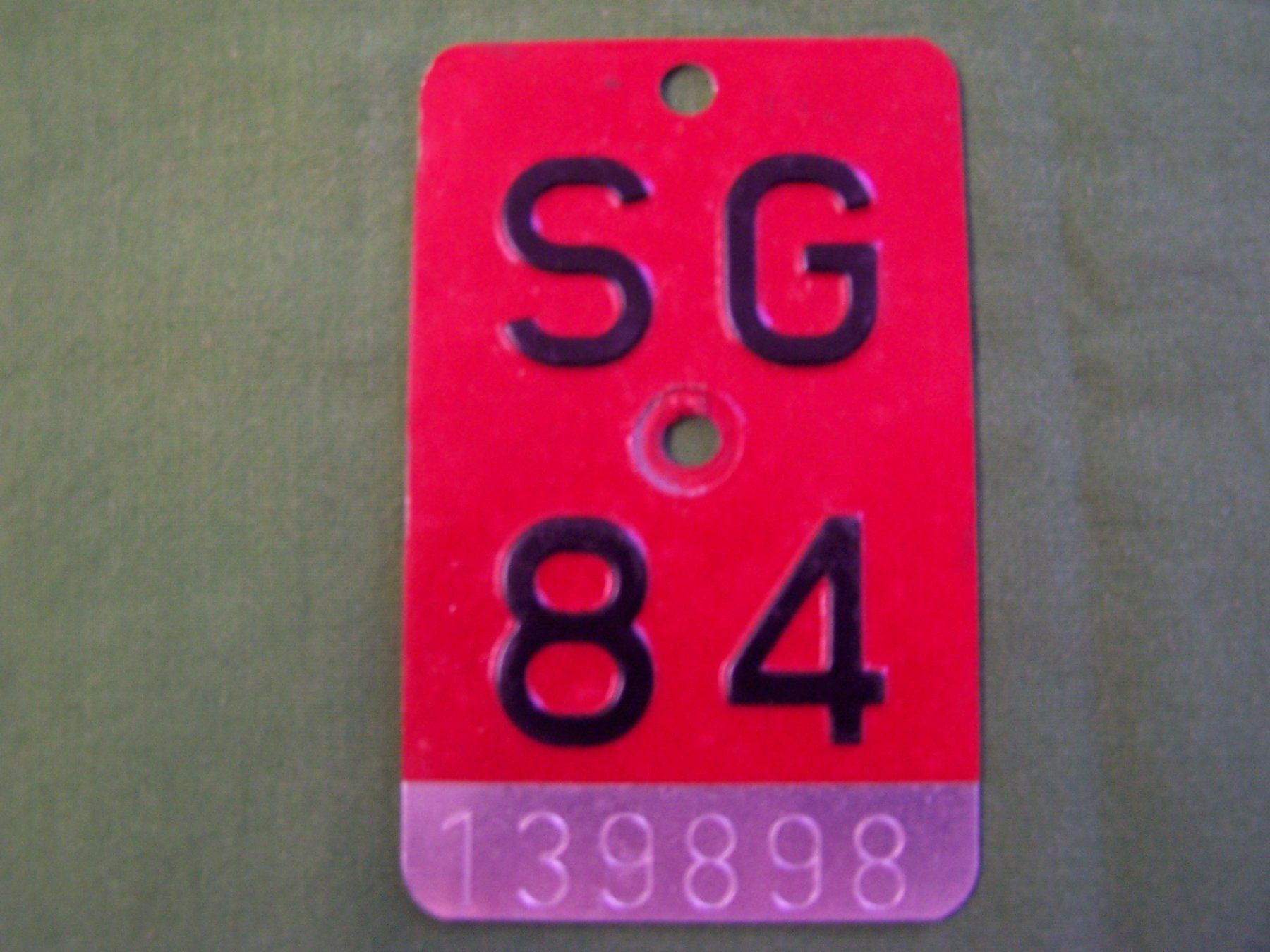 Ecriteaux: Velonummer SG 84 – D'occasion à Lenggenwil par Aurora-borealis1