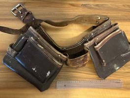 Werkzeuggürtel Leder braun gebraucht