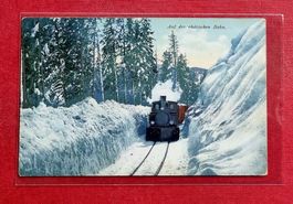 Rhätische Bahn - RhB - Dampfzug mit Schneepflug