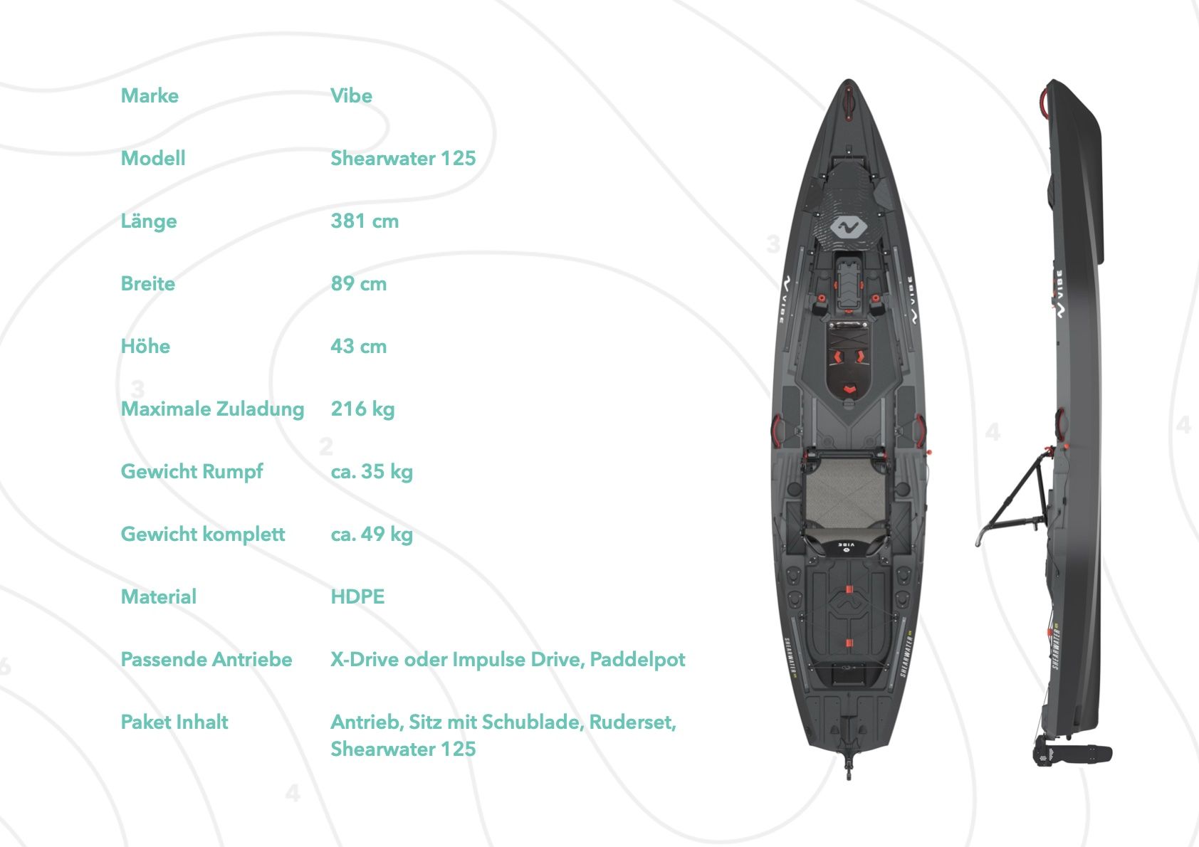 Boote: Angelkajak Vibe Shearwater 125 – Neu und originalverpackt aus Bätterkinden von Jaenu13 5