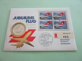 Numisbrief "50 JAHRE SWISSAIR" (Silber 999)
