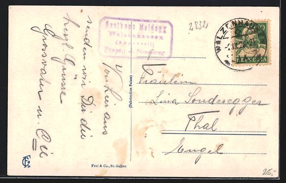 Cartoline postali: Walzenhausen, Gasthaus Meldegg mit Blick – Usato da Berlin venduto da bartko-reher 1